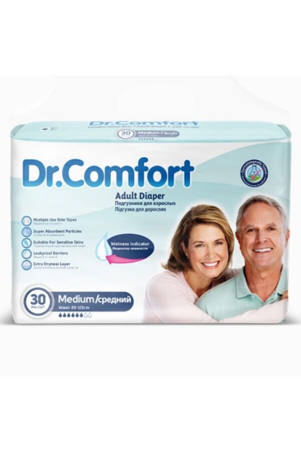 DR. COMFORT - Hasta Altı Bezi Bel Bantlı Bağlamalı Medium 30LU