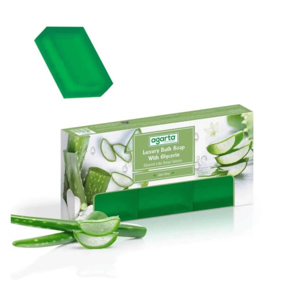 AGARTA - Banyo Sabunu Lüks Gliserinli Doğal El Yapımı Aloe Vera 150 Gr X 3 Adet