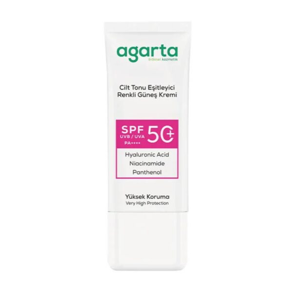 AGARTA - Güneş Kremi Cilt Ton Eşitleyicili Renkli 50 Faktör Spf Doğal 50 Ml