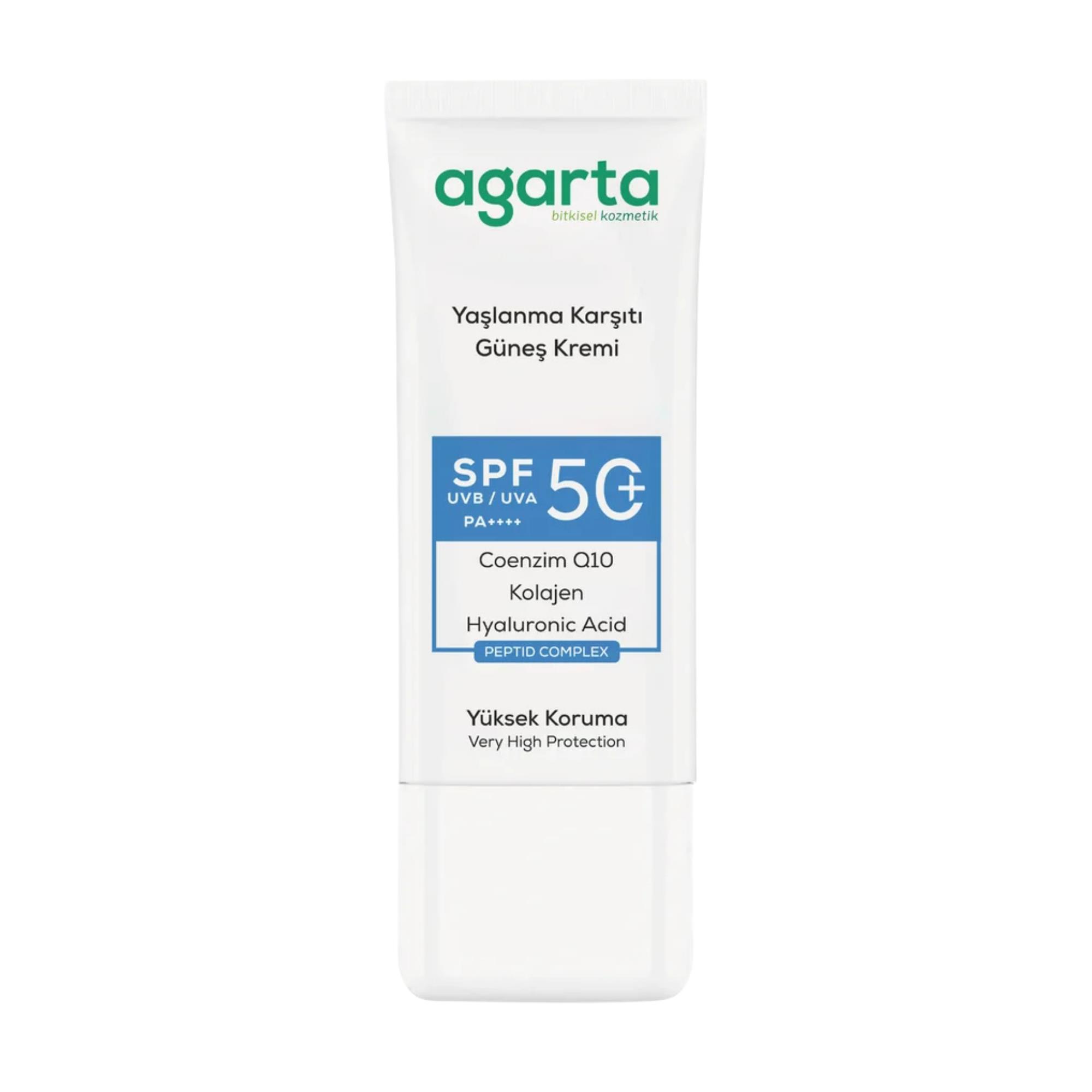 AGARTA - Güneş Kremi Yaşlanma Karşıtı Doğal 50 Spf 50 Ml