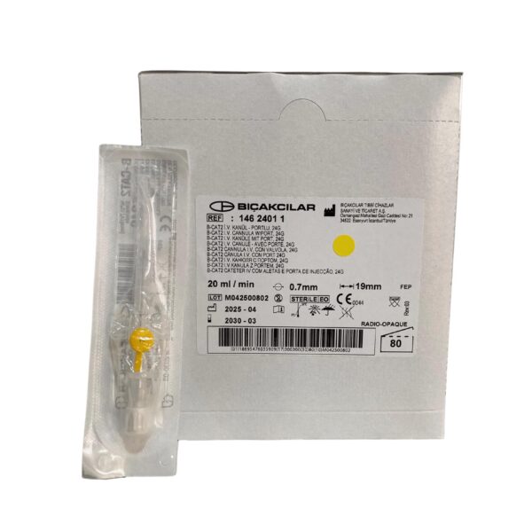 BIÇAKCILAR - Anjiokat 24G Sarı - 100 Adet