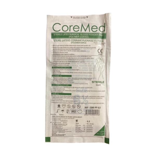 COREMED - Cerrahi Eldiven Pudrasız No: 6.5