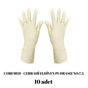 COREMED - Cerrahi Eldiven Pudrasız NO:7.5 - 10 Adet