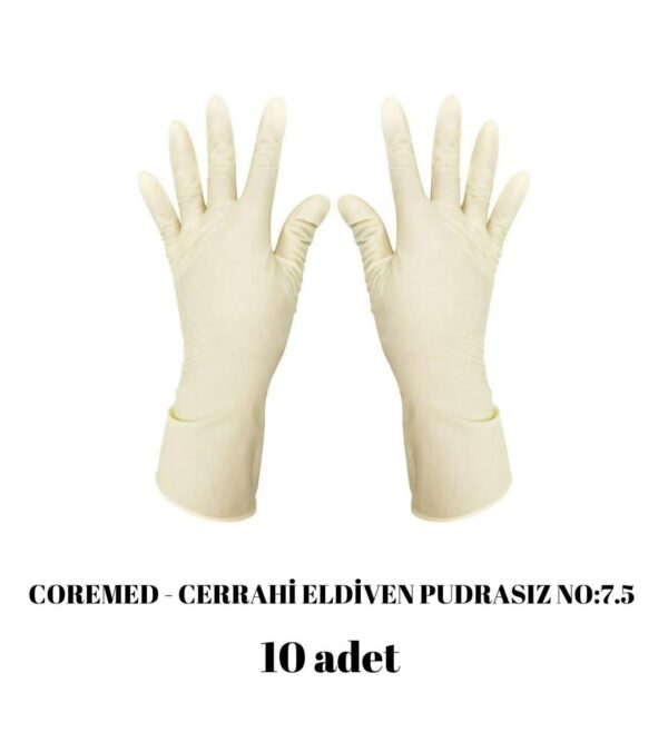 COREMED - Cerrahi Eldiven Pudrasız NO:7.5 - 10 Adet