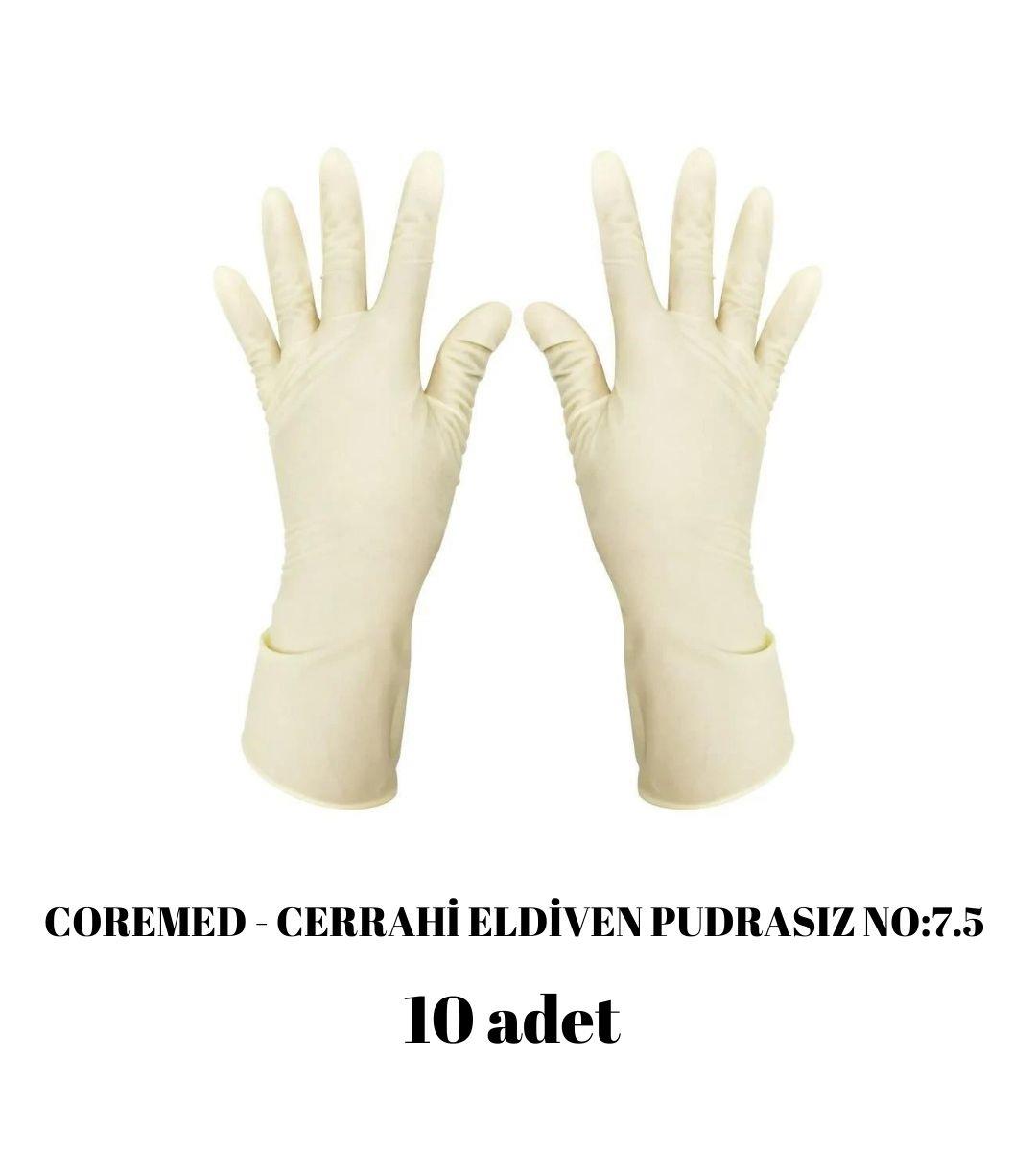 COREMED - Cerrahi Eldiven Pudrasız NO:7.5 - 10 Adet