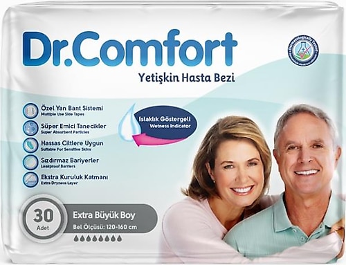 DR. COMFORT - Hasta Bezi Bel Bantlı Bağlamalı Xlarge 30LU