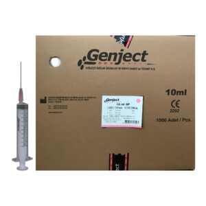 GENJECT - 10ML 3PARÇA Pembe İğneli Enjektör - 1000 Adet