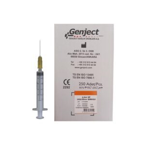 GENJECT - 2.5 Ml 3P 25G Turuncu 25MM Aşı Enjektörü - 250 Adet