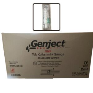 GENJECT - 2 Ml 2PARÇA Yeşil Kısa İğneli 16MM Veteriner Enjektörü - 250 Adet