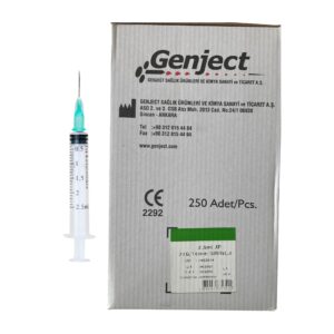 GENJECT - 2 Ml 3PARÇA Yeşil Kısa İğneli Enjektör Veteriner - 250 Adet
