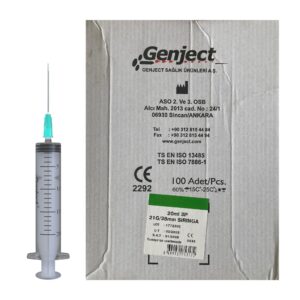 GENJECT - 20 Ml 3PARÇA 21G 0.80X38MM Enjektör - 100 Adet