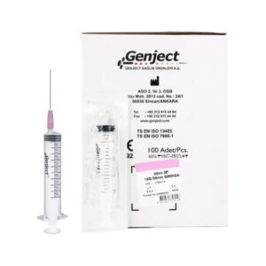 GENJECT - 20 Ml 3PARÇA Pembe İğneli Enjektör Veteriner - 100 Adet