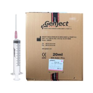 GENJECT - 20 Ml 3PARÇA Pembe İğneli Enjektör Veteriner - 800 Adet