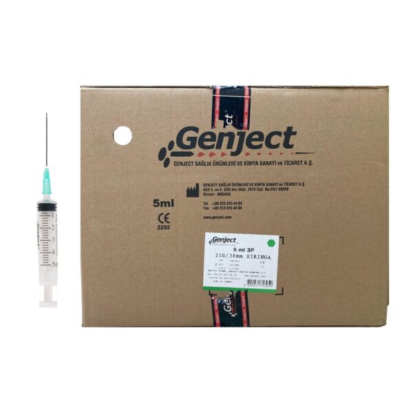 GENJECT - 5 Ml 3PARÇA 21G 0.80X38MM Enjektör - 250Lİ