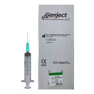 GENJECT - 5ML 3PARÇA Yeşil Kısa İğneli Enjektör - 250 Adet
