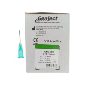 GENJECT - Enjektör İğne Ucu 16MM Veteriner Yeşil Kısa 21G - 100 Adet