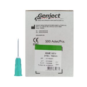 GENJECT - Enjektör İğne Ucu 16MM Veteriner Yeşil Kısa 21G - 500 Adet