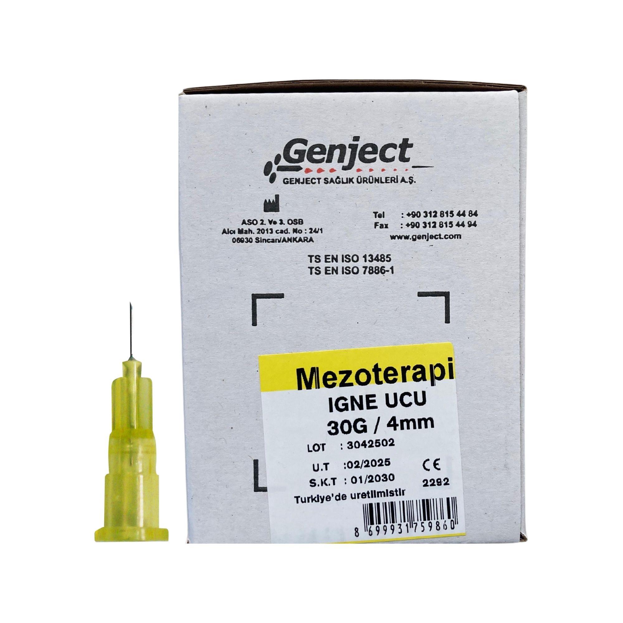 GENJECT - Mezoterapi 30G 4MM İğne Ucu - 250 Adet