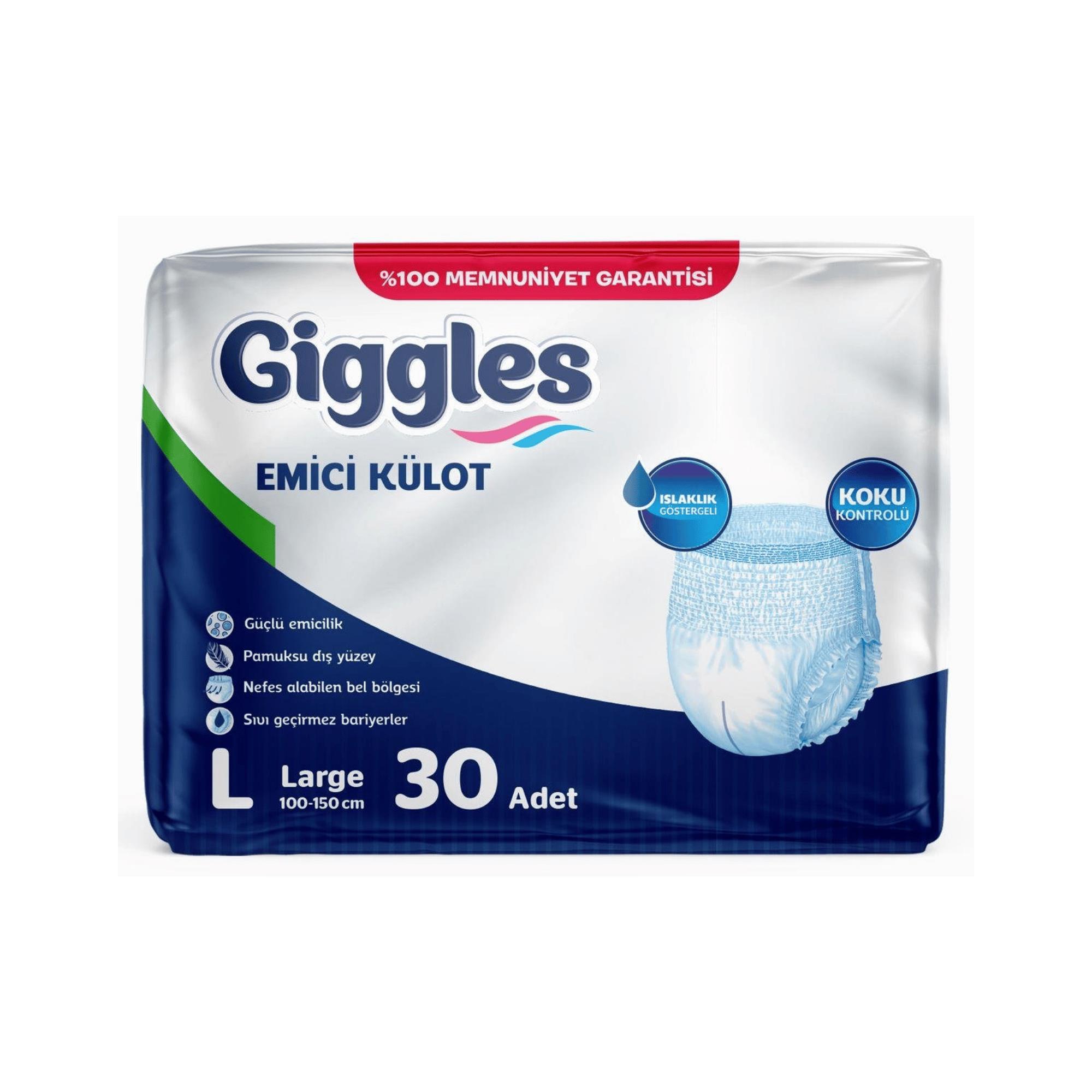 GİGGLES - Hasta Altı Bezi Külotlu Large 30LU