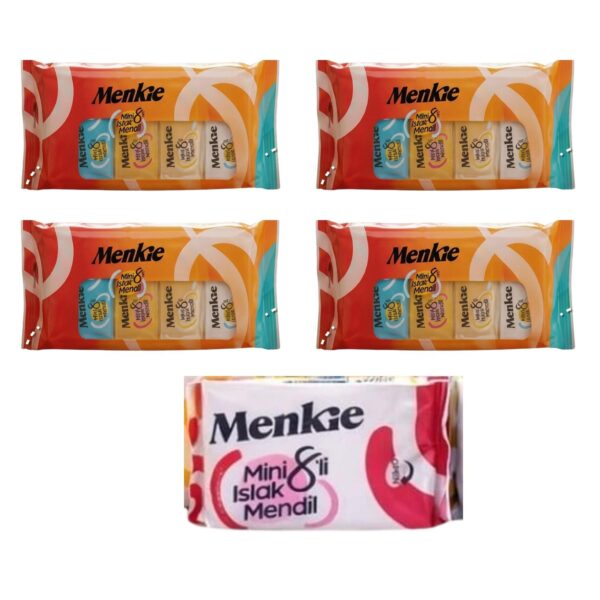 MENKİE - Mini Islak Mendil 8 Adetli 32 Paket