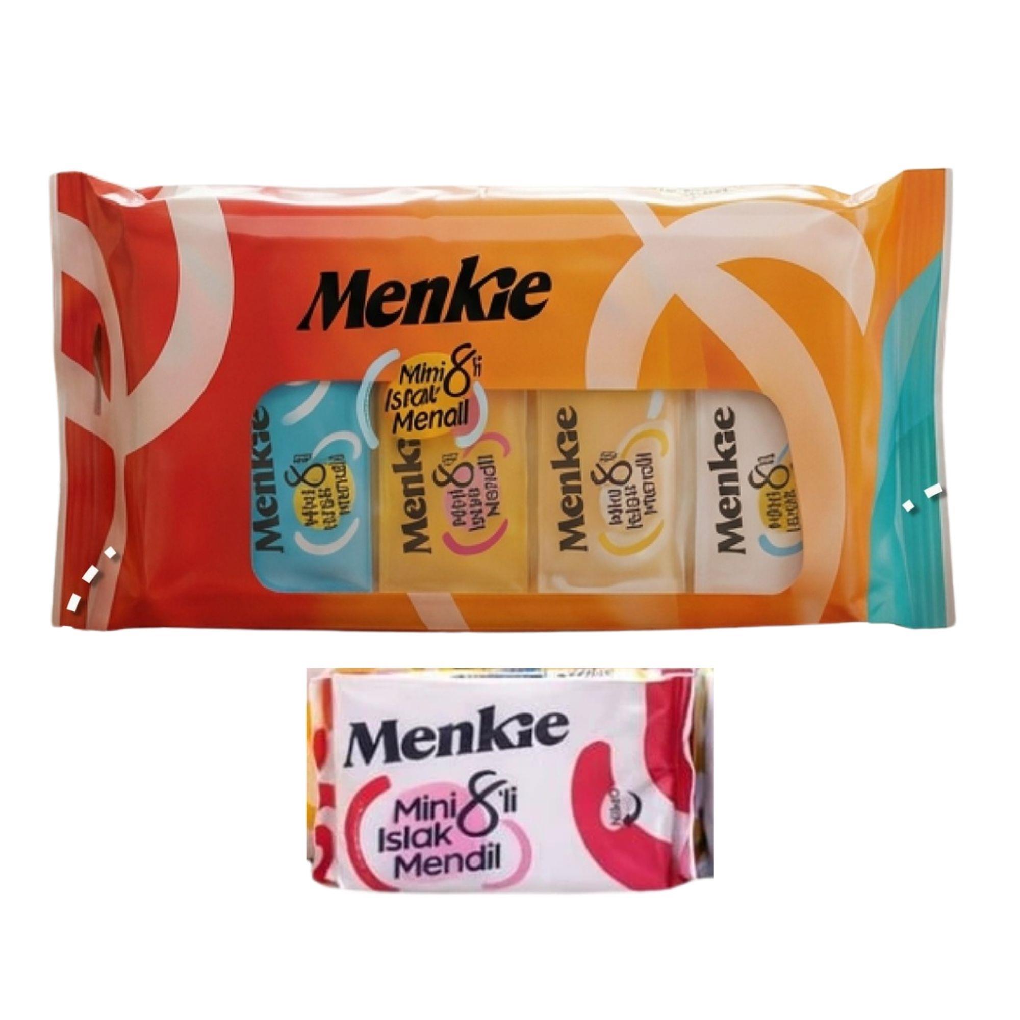 MENKİE - Mini Islak Mendil 8 Adetli 8 Paket