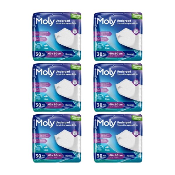 MOLY - Hasta Altı Serme Bezi 60X90 - 30 Adetli - 6 Paket