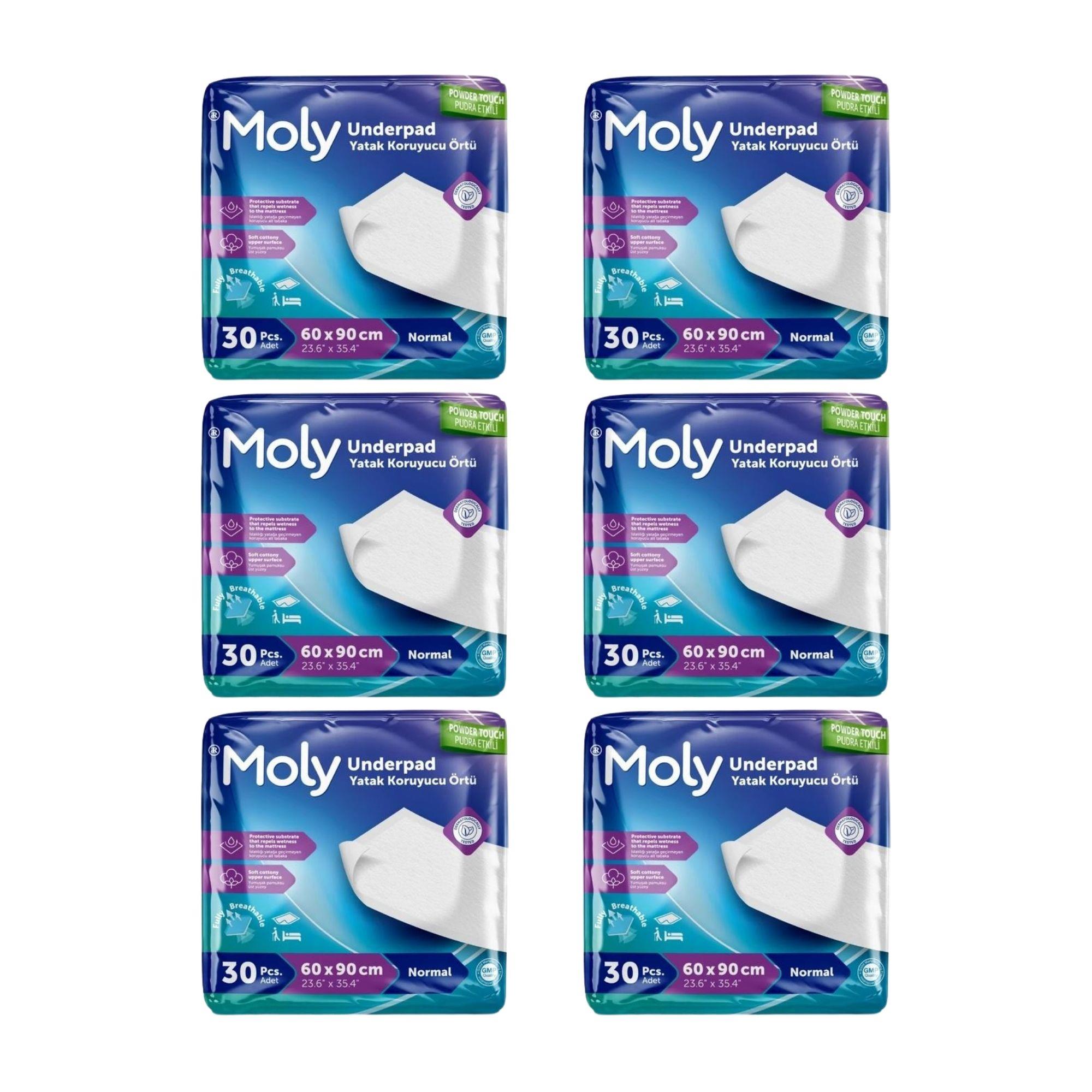 MOLY - Hasta Altı Serme Bezi 60X90 - 30 Adetli - 6 Paket