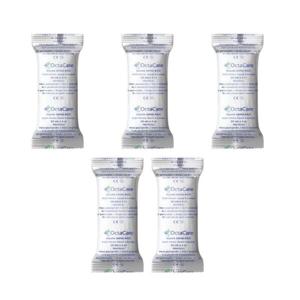 OCTACARE - Elastik Sargı Bezi 10 Cm X 4 Metre - 5 Adet