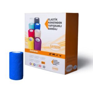 SAYBERK - Kendinden Yapışkanlı Coban Bandaj 10CMX4.5MT Mavi - 30 Adet
